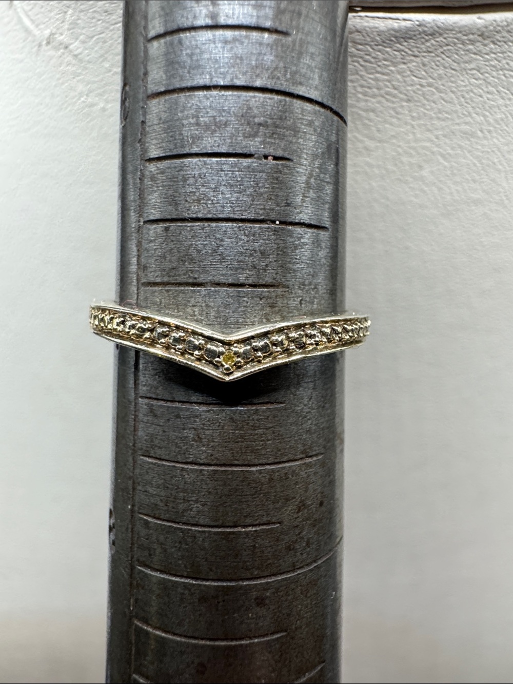Sterling gold was with a diamond  V-Shape Band - Women Jewelry sz 7